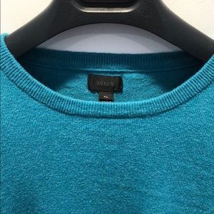 Men’s J. Crew teal cotton/cashmere sweater size XL
